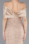 Robe De Soirée Perlé Midi Or ABK2461
