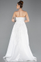 Robe De Soirée Perlé Longue Blanc ABU5511