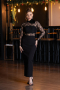 Robe de Cérémonie Midi Dantelle Noir ABK2513
