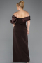 Robe Grande Taille Longue Brun ABU5047