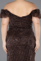 Robe de Soirée Grande Taille Longue Perlé Brun ABU5548