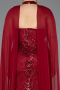 Robe De Fiançailles Grande Taille Longue Rouge Bordeaux ABU5596