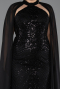 Robe De Fiançailles Grande Taille Longue Noir ABU5596
