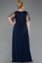 Robe Grande Taille Longue Mousseline Bleu Marine ABU5554