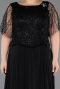 Robe Grande Taille Longue Mousseline Noir ABU5554