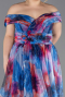 Robe De Soirée Grande Taille Longue Bleu Saxe ABU5263