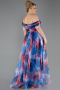 Robe De Soirée Grande Taille Longue Bleu Saxe ABU5263
