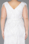Robe De Soirée Grande Taille Perlé Longue Blanc ABU5336