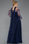 Robe de Soirée Grande Taille Longue Dantelle Bleu Marine ABU5657