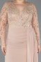 Robe de Soirée Grande Taille Longue Mousseline Or ABU5624