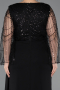 Robe de Soirée Grande Taille Longue Mousseline Noir ABU5624