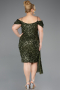 Robe De Invitation Grande Taille Midi Kaki ABK2534