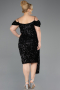 Robe De Invitation Grande Taille Midi Noir ABK2534