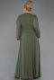 Robe De Soirée Grande Taille Mousseline Longue Kaki ABU3075