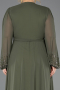 Robe De Soirée Grande Taille Mousseline Longue Kaki ABU3075