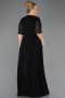 Robe de Soirée Grande Taille Longue Mousseline Noir ABU5613