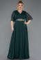 Robe de Soirée Grande Taille Longue Mousseline Émeraude ABU5613