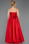 Robe de Soirée Grande Taille Longue Satin Rouge ABU5650