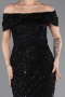 Robe de Soirée Longue Perlé Noir ABU5694