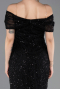Robe de Soirée Longue Perlé Noir ABU5694