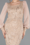 Robe de Soirée Longue Perlé Or ABU5695