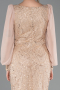 Robe de Soirée Longue Perlé Or ABU5695