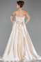 Robe De Soirée Satin Longue Beige ABU4774