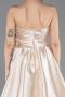 Robe De Soirée Satin Longue Beige ABU4774