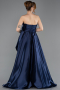 Robe De Soirée Satin Longue Bleu Marine ABU4774