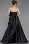 Robe De Soirée Satin Longue Noir ABU4774