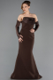 Robe De Soirée Longue Brun ABU4398