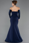 Robe De Soirée Longue Bleu Marine ABU4398