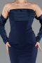 Robe De Soirée Longue Bleu Marine ABU4398