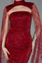 Robe De Soirée Perlé Longue Rouge Bordeaux ABU5652