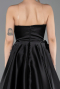 Robe De Soirée Satin Longue Noir ABU5541