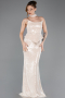Robe Queue de Poisson Longue Beige ABU5721