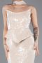 Robe Queue de Poisson Longue Beige ABU5721