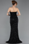 Robe de Soirée Longue Squameuse Noir ABU5701