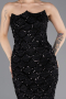 Robe de Soirée Longue Squameuse Noir ABU5701