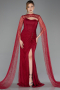 Robe De Soirée Dantelle Longue Rouge Bordeaux ABU5614