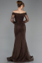Robe De Soirée Dantelle Longue Brun ABU5617