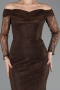 Robe De Soirée Dantelle Longue Brun ABU5617