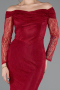 Robe De Soirée Dantelle Longue Couleur Cerise ABU5617
