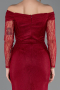 Robe De Soirée Dantelle Longue Couleur Cerise ABU5617
