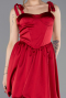 Robe de Soirée Courte Satin Rouge Bordeaux ABK2536