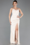 Robe de Soirée Longue Dantelle Beige ABU5719