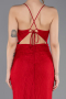Robe de Soirée Longue Dantelle Rouge ABU5719