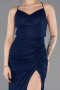 Robe de Soirée Longue Dantelle Bleu Marine ABU5719