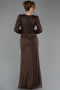 Robe de Soirée Longue Dantelle Brun ABU5720
