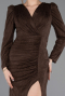 Robe de Soirée Longue Dantelle Brun ABU5720